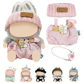 ePicsoa Clothing for 17 cm La-bu Plush, Cuddly Toy Clothing Outfit Only Clothing Accessories, Cute Mini Plush Pullover Hoodie Clothing DIY Children's Gifts (C)