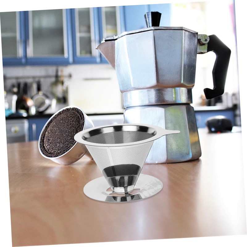 TEHAUX Stainless Dripper with Double Layer Mesh Filter Easy to