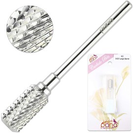 Beauticom® Professional Pana Brand Large Dome Top Barrel Nail Carbide Bit 3/32" Shank Size for Manicure, Dremel, Buffing Nails (XC - EXTRA COARSE, SILVER)