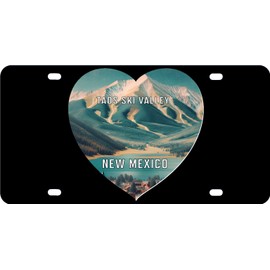 Taos Ski Valley New Mexico Travel Souvenir Destination Heart Design Metal License Plate