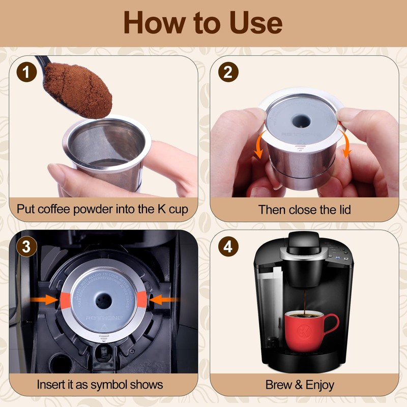 RETHONE Reusable K Cup for Keurig: Stainless Steel K Cup