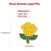 12 Pcs Yellow Rose Pins Bulk 1.2",Valentine's Day Flower Enamel