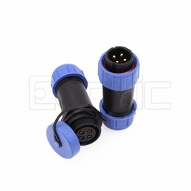 Eonvic HE21 4 Pin 50V 30A Aviation Circular Connector Threaded Plug Male Socket Female Waterproof IP68 in-Line Cable Connector for Industrial Device Power Signal
