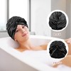Black Silk Soft Bonnet Double Layer for Sleeping with Face