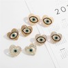 Gold Plated Blue Evil Eyes Heart Pearl Crystal Earrings for