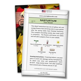 Sow Right Seeds - Tom Thumb Nasturtium Seeds to Plant - Full Instructions for Planting and Growing a Beautiful Flower Garden; Non-GMO Heirloom Seeds; Wonderful Gardening Gift (1)