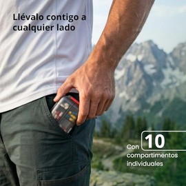 2 Pack Pastillero de Viaje | Organizador Diario Portátil y Plegable | Para Vitaminas y Medicinas | Color Negro