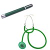 Flat Head Stethoscope Green with Aluminium Light Green