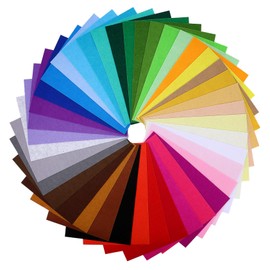VILLFUL 40 Colorful Non-Woven Felt Fabric Sheets for DIY Crafting Rectangle Shape for Sewing Projects and School Activities