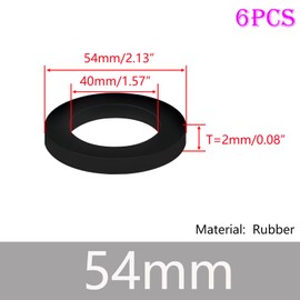 Qrity Pack of 6 O-Ring Sealing Rubber, Kitchen Sink Snap Rubber Seal, Sealing Ring Seal, Replacement Seals, OD 54 mm, ID 40 mm for Pipe