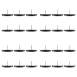 Suiwotin 12pcs 1-1/2" (38mm) Nail on Furniture Sliders, Round Teflon Chair Leg Gliders, Furniture Feet Glides, Furniture Movers Slides Floor Protectors for Carpet, Hardwood Floor (Grey, Black)