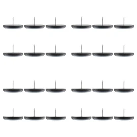 Suiwotin 12pcs 1-1/2" (38mm) Nail on Furniture Sliders, Round Teflon Chair Leg Gliders, Furniture Feet Glides, Furniture Movers Slides Floor Protectors for Carpet, Hardwood Floor (Grey, Black)