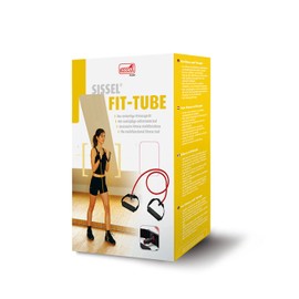 Sissel® Fit-Tube Rot (mittel) | Vielseitiges Fitnessgerät für Wellness & Muskelaufbau | Inkl. Übungsanleitung | Hygienische Flex-Griffe | Für alle Fitnesslevel