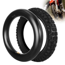 RUHUO 85/100-12 Tire and Tube, 3.50-12 Dirt Bike Tire Set w 45° Bent Vavle Stem for Ebike Pitbike Motorcycle Dirt Bike Motocross Trike Unicycle and Folding Bike Replace 85-305 Tire