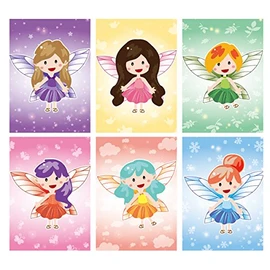 Fairy Fantasia Kids Small Notepads x 12 - 6 Different Designs. Great End of Term Class Gift or Party Bag Filler