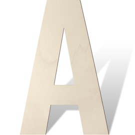 Large Wooden Letters 17 Inch Big Wooden Alphabet Letters for Wall Decor Unfinished Large Wood Letters A for Nursery Decor Crafts Blank Wooden Cutout Sign for Party Birthday Wedding Home Decoration