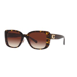Coach HC8352 Sunglasses, Dark Tortoise/Dark Brown Gradient, 54 mm