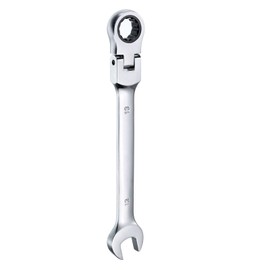 HARFINGTON Flex-Head Ratcheting Wrench 13mm 180° Rotating Head Metric Ratchet Combination Wrenches 72-Teeth Chrome Vanadium Steel Open End Ratchet for Fasteners Nut Bolt