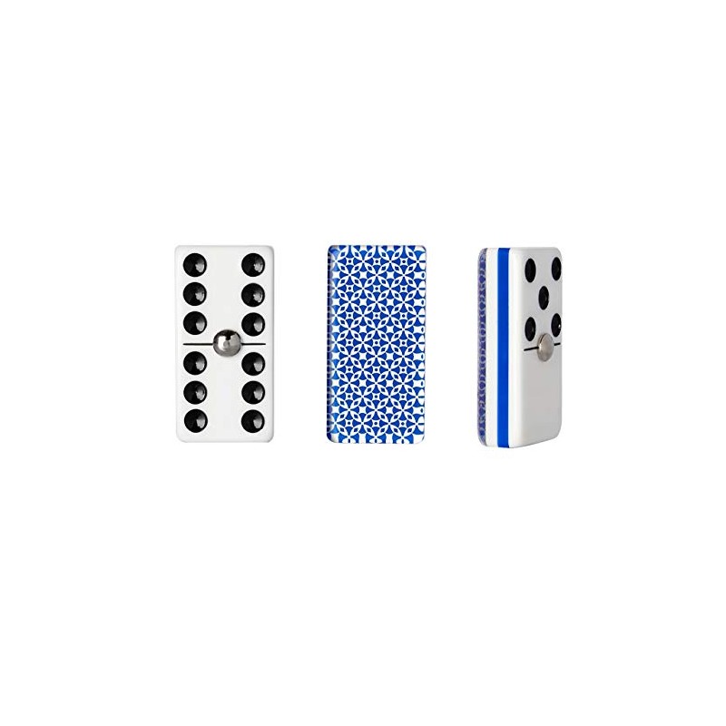 Domino Profesional Rombos Plata Azul