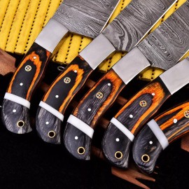 CHEF KNIVES Handmade HAND FORGED DAMASCUS STEEL CHEF KNIFE Set Kitchen Knives X365