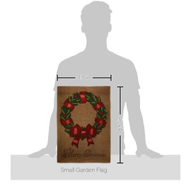 Breeze Decor Christmas Winter Wood Dowel Set Wooden Rod Home Decor Burlap Banner Flag Pole Room Outdoor Indoor Hanger Poster Sign Funny White Elephant Wreath Wall Tapestry, Xmas Gifts Made in USA