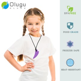 Chew Necklaces for Sensory Kids, Silicone Sensory Chewable Necklace Saber Tooth Toys for Boys and Girls with Autism, ADHD, SPD, Anxiety, Oral Motor Teether Toys Reduce Chewing Fidgeting 5 Pack