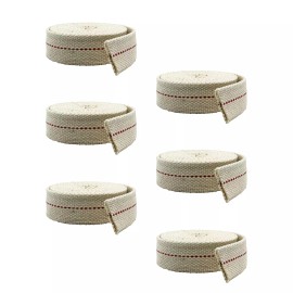 Light of Mine LOM - 1" Inch 6' Foot, 100% Cotton Flat Wick - 6 Pack, for Oil Lanterns