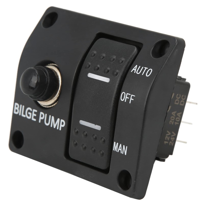 Ongwan 3-Way Manual OFF-Auto Switch Panel with Breaker for Bilge