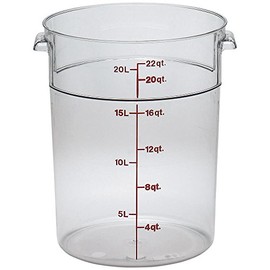 Cambro RFSCW22135 Camwear 22-Quart Round Storage Containers, Set of 6 (Polycarbonate, Clear, NSF)