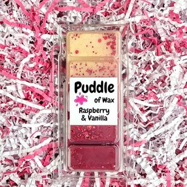 Puddle of Wax - Raspberry & Vanilla Soy Wax Melt Snap Bar - 50g - Fruity Scent - Vegan Friendly - Made in the UK