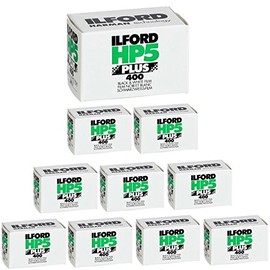 Ilford HP5 Plus ISO 400 Black and White 35mm Roll Film (36 Exposures) (10-Pack) Bundle (10 Items)