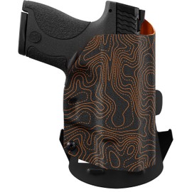 We The People Holsters - Orange Topographic Map - Left Hand - OWB Holster Compatible with Sig Sauer P320C 9MM/.40SW Manual Safety / P320-M18 w/Streamlight TLR-1/1S/HL Light RDS
