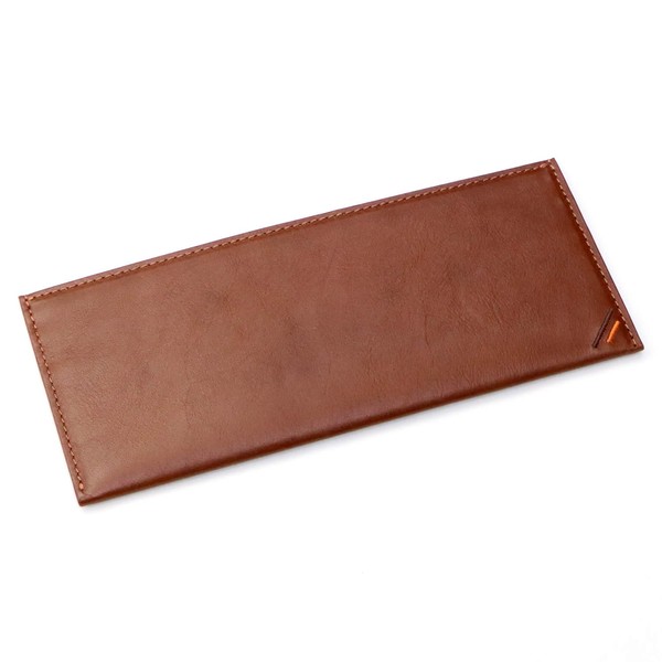 Leather Craftsman Dualline DU004 BR Men's Long Wallet, Thin, Genuine