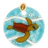 Bolla Glass Art - Beach Scene Ornament, Fused Glass, 2.5
