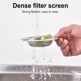 Kitchen Sink Strainer, Stainless Steel Sink Strainer,With Handle, Anti-Clogging, Strainer for Shower - Plug Hole Hair Catcher - Fits Bath or Kitchen Sink Plugholes 3 Inch 7.6cm Outer Diameter