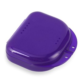 Annhua Dental Mouth Guard case Orthodontic Retainer Cases Container with Vent Holes, Denture Holder Clear Aligner Box for Household|Office|Travel - Dark Purple