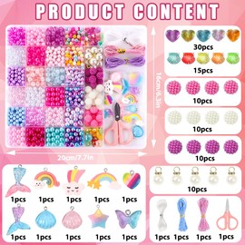 XOYTN Colorful Pearl Beads，30 Colors Rainbow Pearls Beads Round Imitation Dyed Faux Pearl Beads for Jewelry Making DIY Necklace Bracelet Crafts