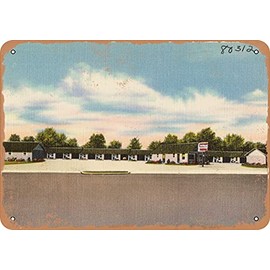 10 x 14 METAL SIGN - Texas Postcard - Bob Hope Motel - Vintage Rusty Look