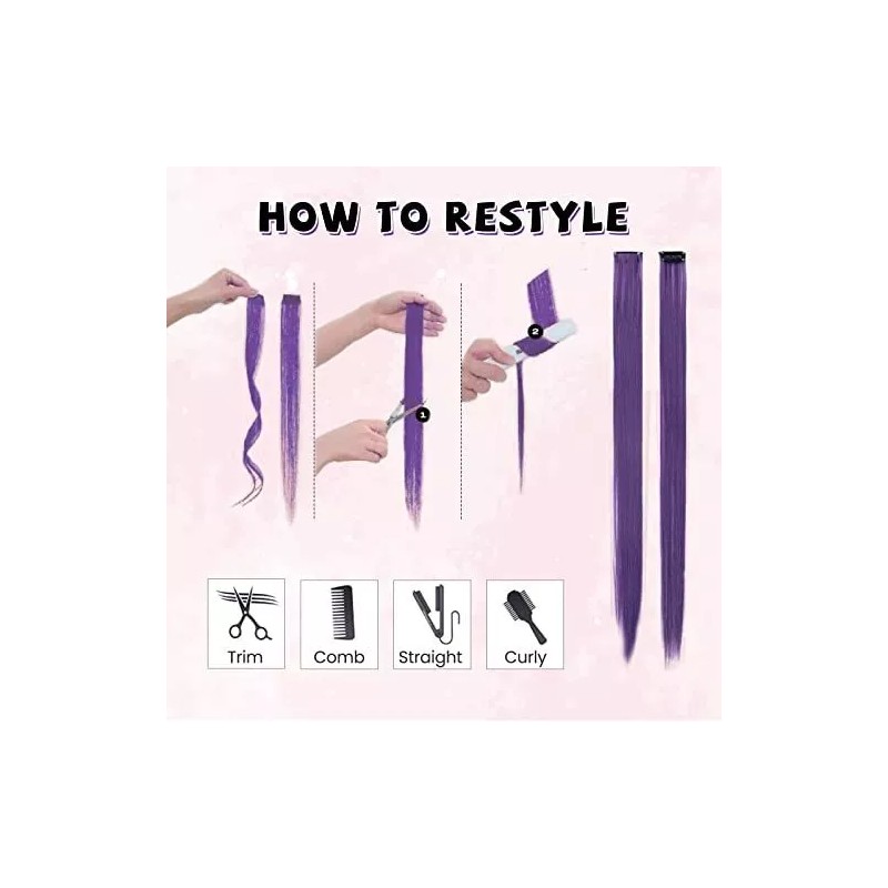 QNI-LMB Extensiones De Cabello Color Purple - Cabello 100% Natural