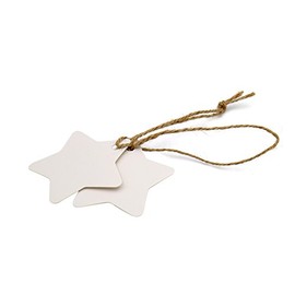 White Star Gift Tags,Blank Gift Tags with String,100 Pcs Kraft Paper Vintage Hang Tags with 100 Feet Natural Jute Twine