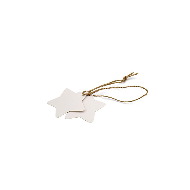 White Star Gift Tags,Blank Gift Tags with String,100 Pcs Kraft