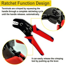 Twippo Crimping Tool with Ratchet, Ratcheting Wire Crimper Tool for Open Barrel Terminal Connectors, Electrical Crimping Tool, Crimping Pliers for 20-14 AWG