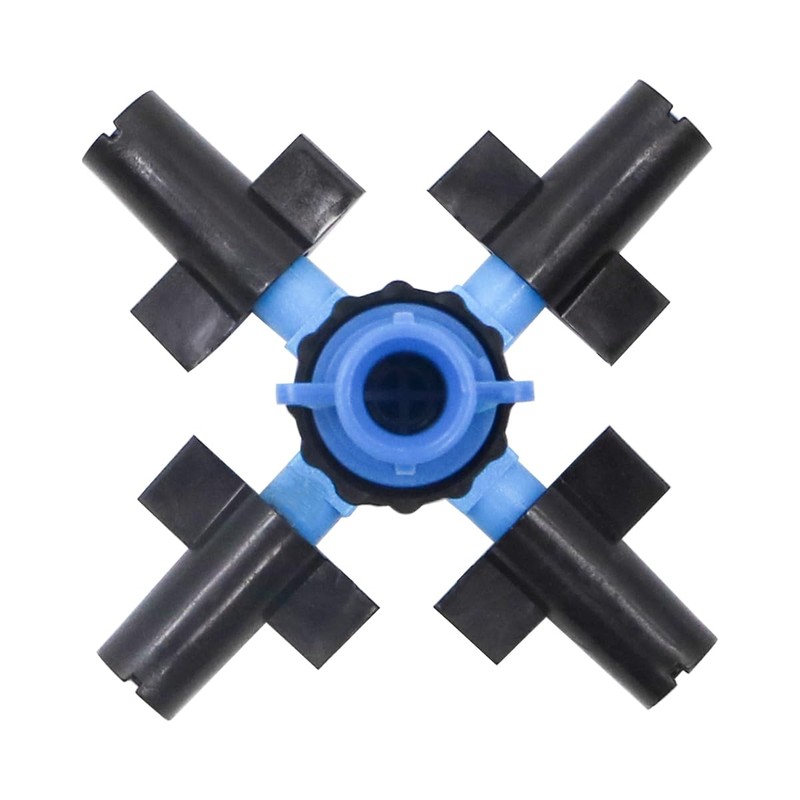 ZONADAH Automatic Drop Irrigation Sprayer 4 Way Cross Atomizing Nozzle