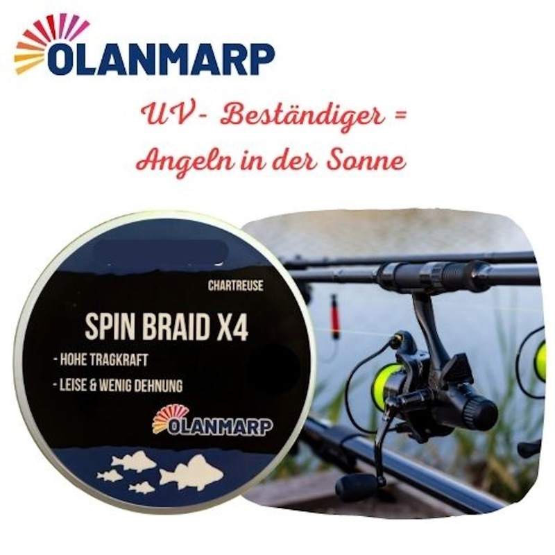 Olanmarp Spin Braid X Colour Chartreuse 250 m - Braided