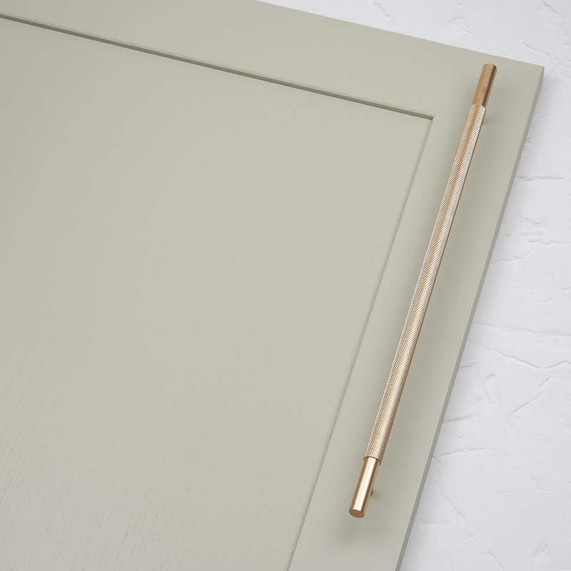 320mm Knurled Brass Bar Handle Rose Gold Champagne Kitchen Cupboard