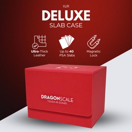 DRAGONSCALE X2R Deluxe 2-Row Leather Slab Case | Premium 5mm Ultra-Thick Leather | Durable & Waterproof Leather Case for Graded Sports & Trading Cards | PSA BGS CGC+ | PSA Collectors Case (Inferno)