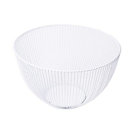 Suitcase Company GPT Wire Basket, Deep, Radial Basket, Wire Bowl, Stylish, Small Storage Box, Display, Decorative, Miscellaneous Goods, Fruit Basket, Steel, Oval, Round Type, White