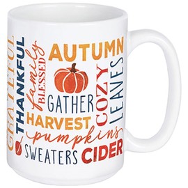 Carson Home Fall Collage Boxed Mug, 5.25-inch Length, 15 oz., Ceramic