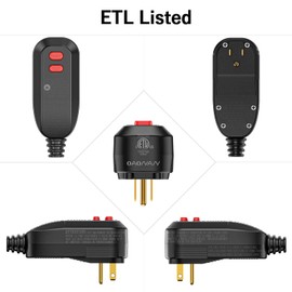 OAONAN GFCI Replacement Plug Assembly Auto Reset 15 Amp 3 Prongs, 5 Years Warranty, Ground Fault Circuit Interrupter Safety Plug for Pressure Washer, Hot Tub, Air Conditioner, Hair Dryer