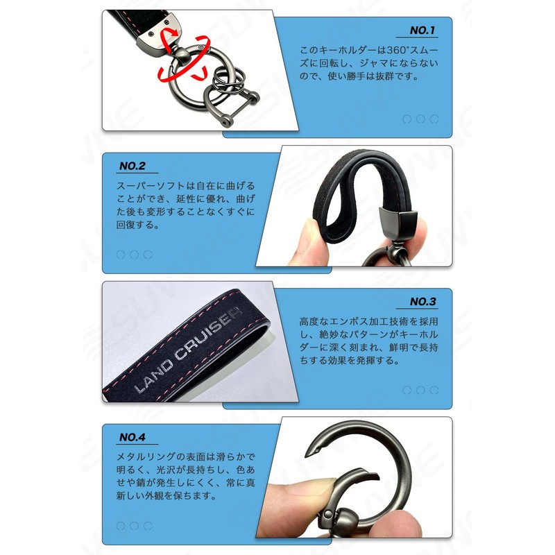 [SUVVNE] Suvuni Key Holder, Car Logo Key Chain, Suede, For